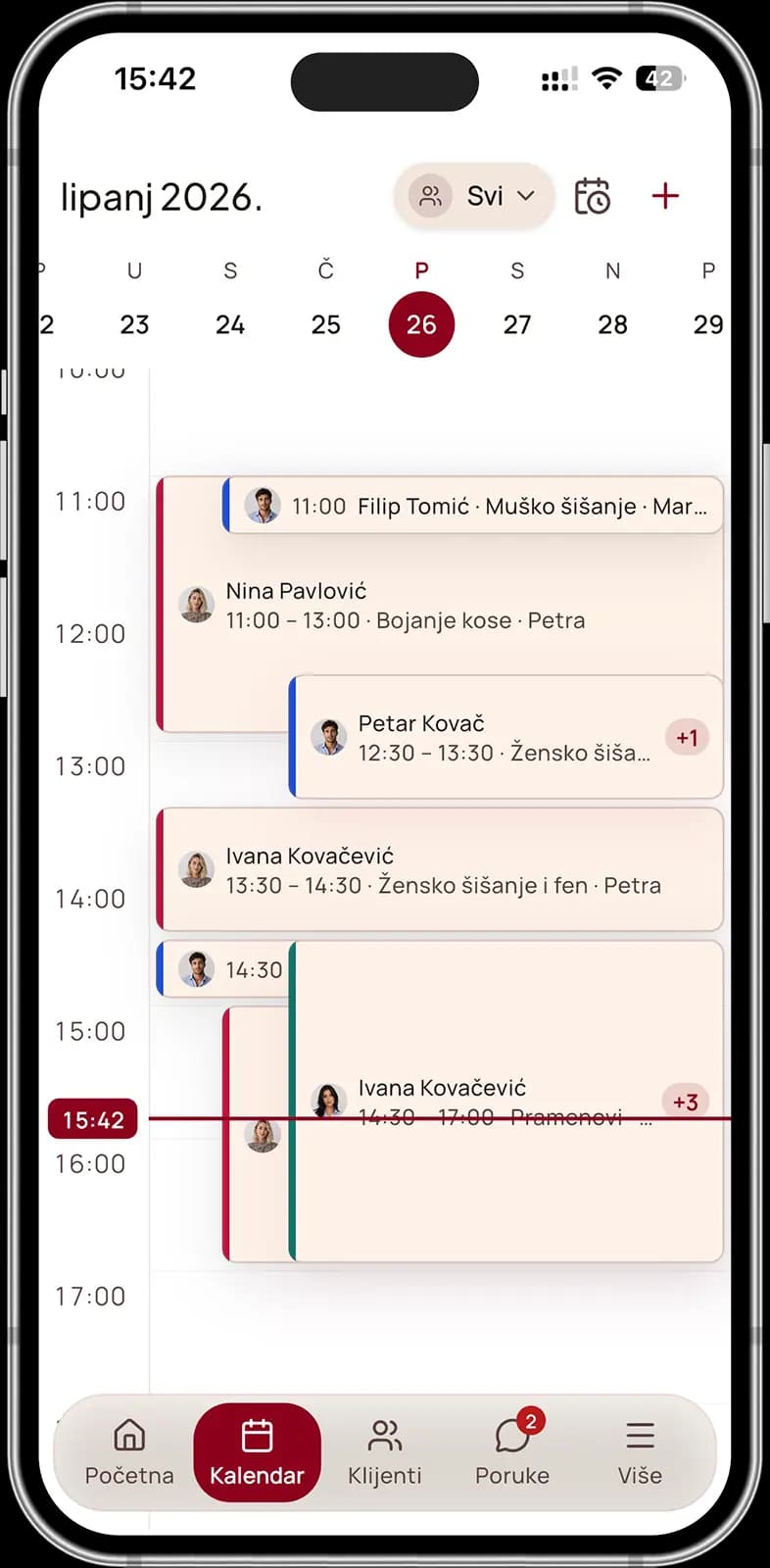 Appointa Pro kalendar termina na mobitelu